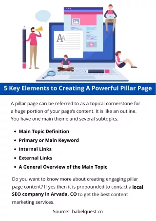 5 key elements to creating a powerful pillar page