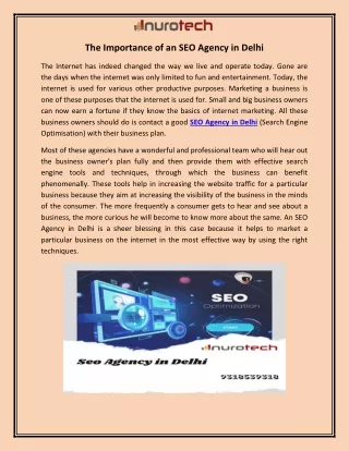 the importance of an seo agency in delhi