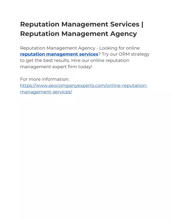 reputation management services reputation