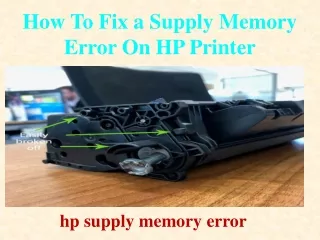 How To Fix a Supply Memory Error On  HP Printer