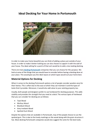 ideal decking for your home in portsmouth
