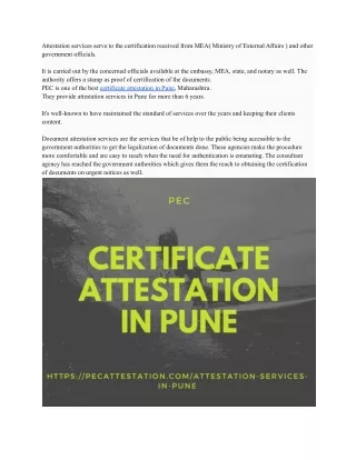 certificate attestation in Pune