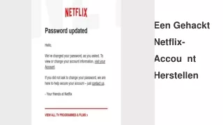een gehackt netflix accou nt herstellen