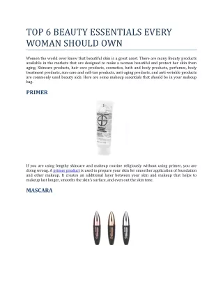 TOP 6 BEAUTY ESSENTIALS EVERY WOMAN SHOULD OWN