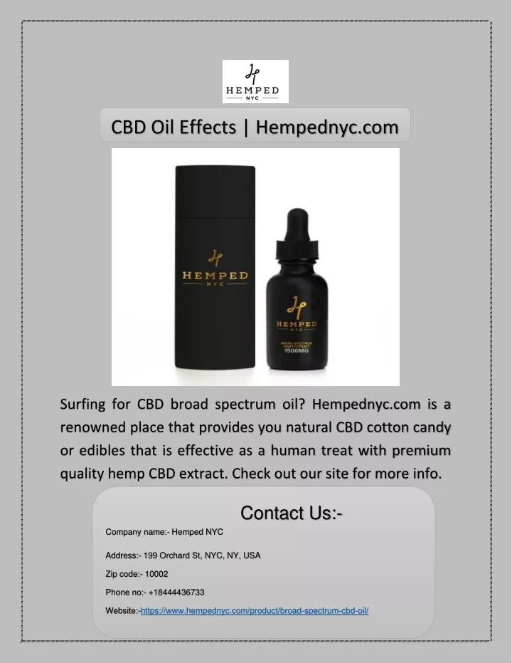 cbd oil effects hempednyc com