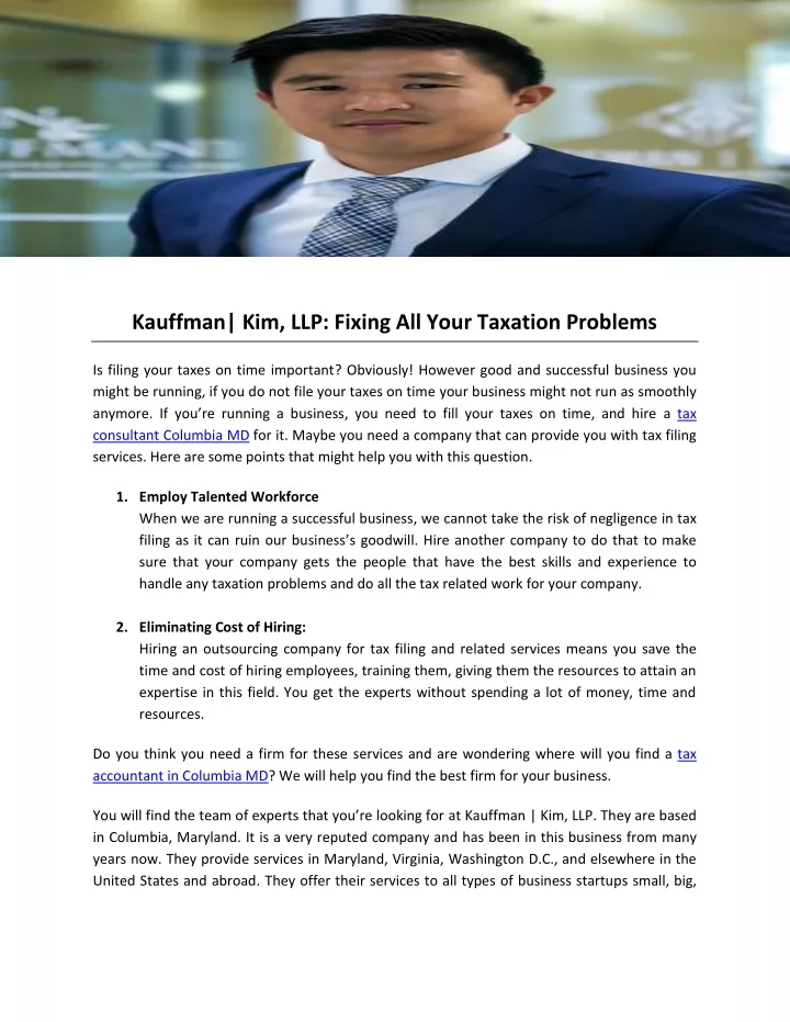 kauffman kim llp fixing all your taxation problems