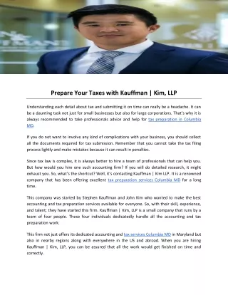 prepare your taxes with kauffman kim llp