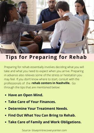 tips for preparing for rehab