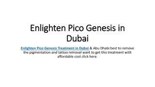 enlighten pico genesis in dubai