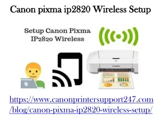 Canon Pixma ip2820 Wireless Setup