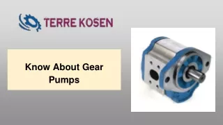 Know About Gear Pumps