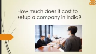 How much does it cost to setup a company in India?