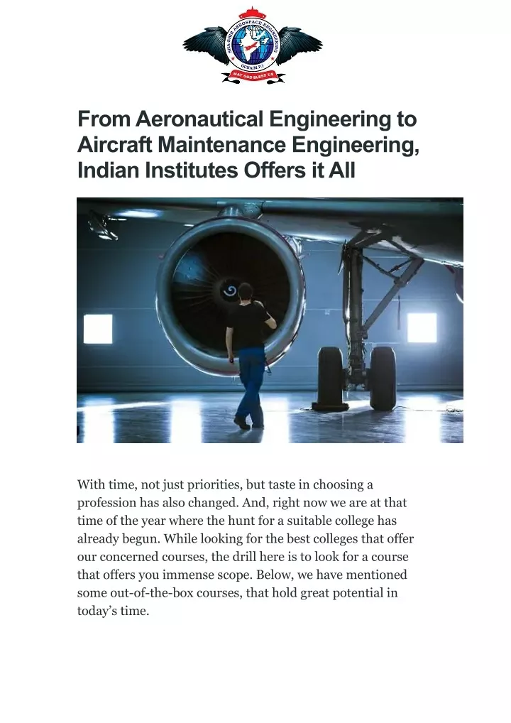 fromaeronautical engineering to aircraft