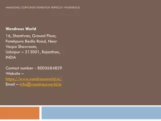 managing corporate exhibition perfectly wondrous