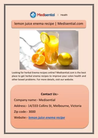 lemon juice enema recipe medisential com