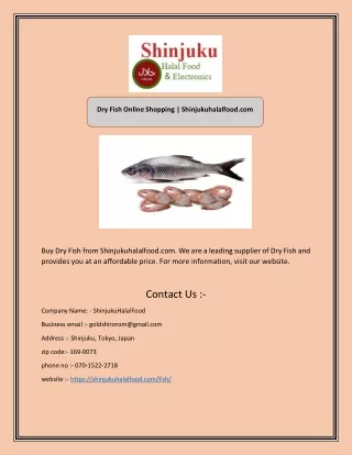 Dry Fish Online Shopping | Shinjukuhalalfood.com