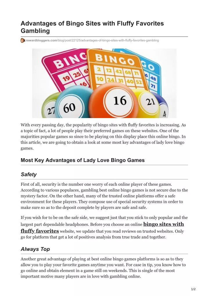 advantages of bingo sites with fluffy favorites