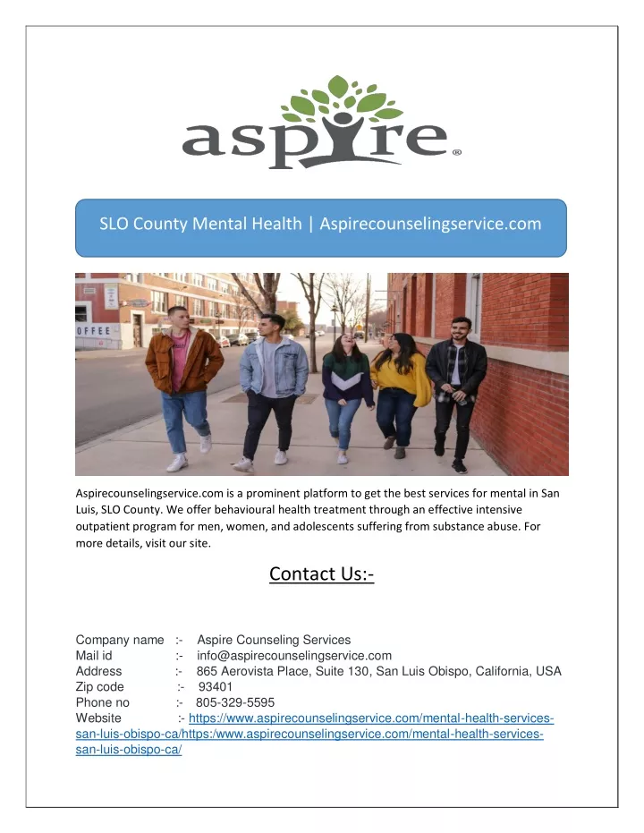 slo county mental health aspirecounselingservice