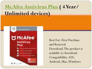 mcafee antivirus plus 4 year unlimited devices