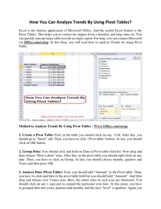 how you can analyze trends by using pivot tables