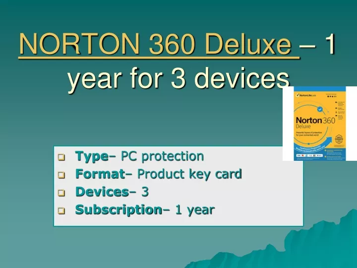 norton 360 deluxe 1 year for 3 devices