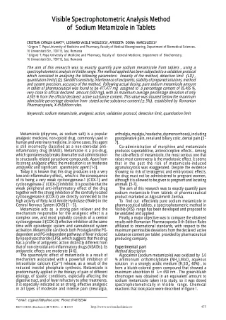 visible spectrophotometric analysis method