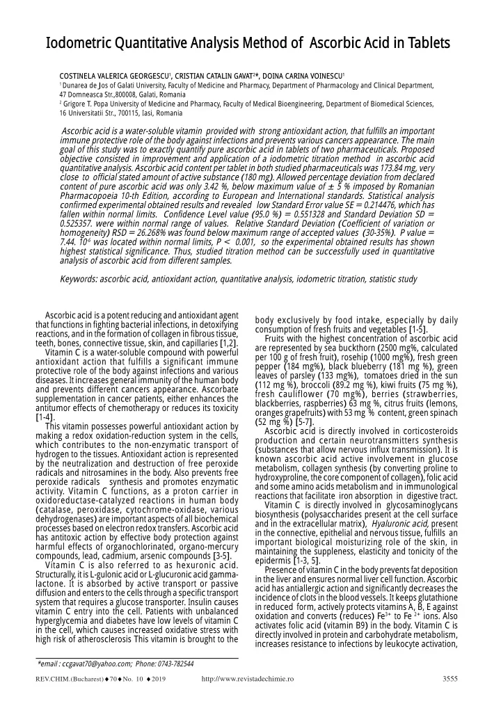 iodometric quantitative analysis method