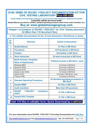 d109 demo of iso iec 17025 2017 documentation