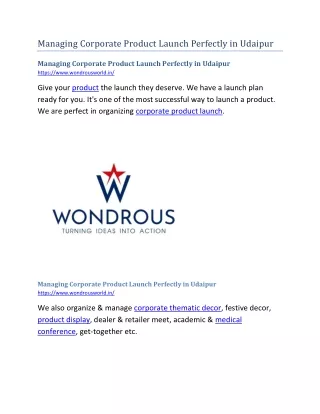managing corporate product launch perfectly