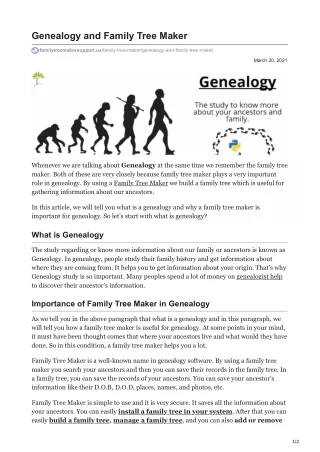 Genealogy and Family Tree Maker