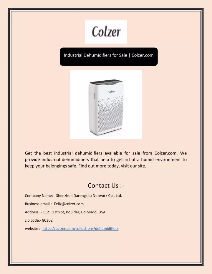 industrial dehumidifiers for sale colzer com