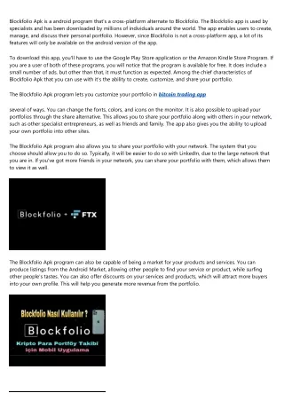 blockfolio apk is a android program that