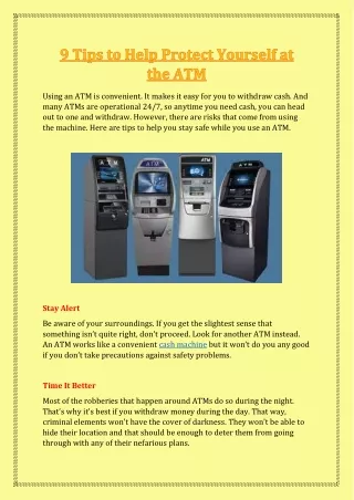 using an atm is convenient it makes it easy