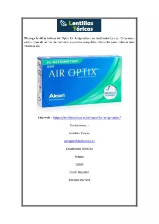 Lentillas tóricas Air Optix for Astigmatism | en lentillastoricas.es