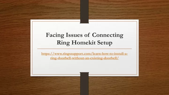 facing issues of connecting ring homekit setup