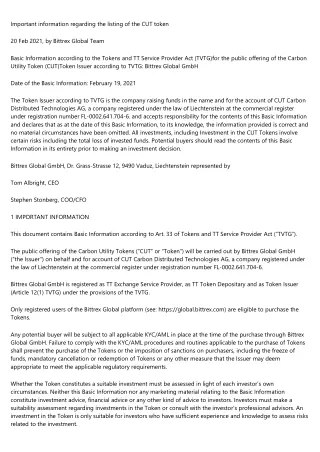 important information regarding the listing
