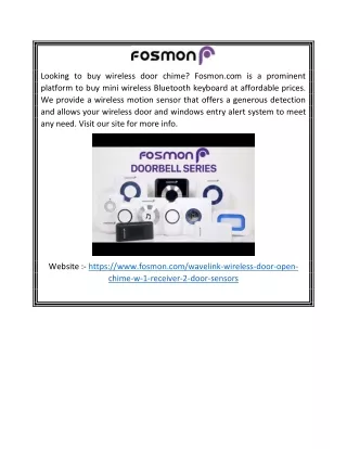 looking to buy wireless door chime fosmon