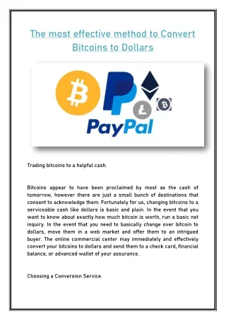 the most effective method to convert bitcoins