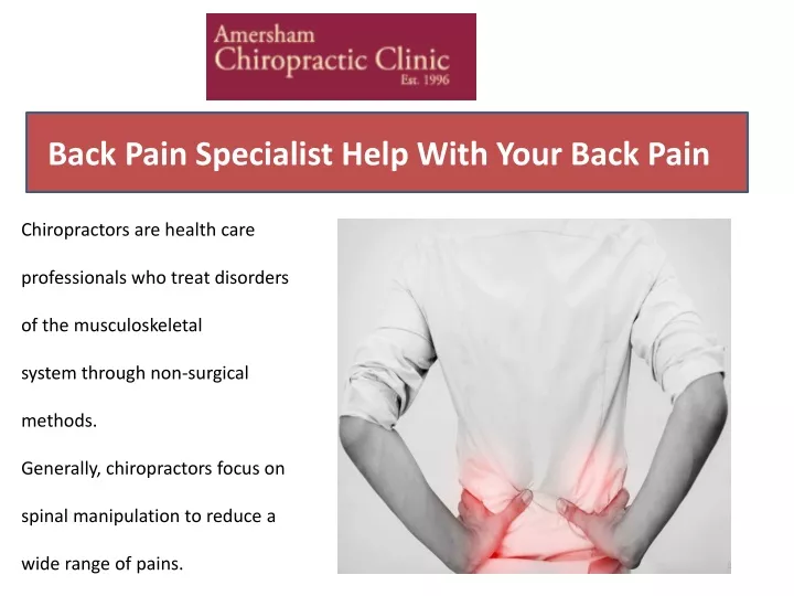 back pain specialist help with your back pain