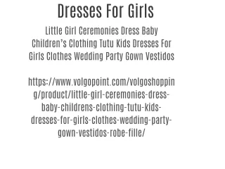 Dresses For Girls