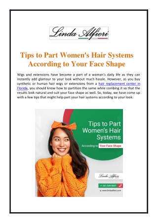 Tips to Part Women’s Hair Systems According to Your Face Shape