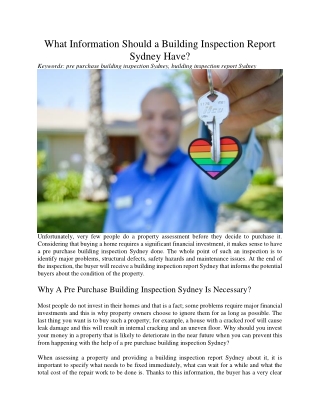 what information should a building inspection