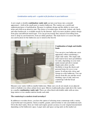 combination vanity unit a guide to fix furniture