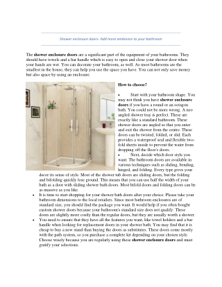 shower enclosure doors add more ambience to your