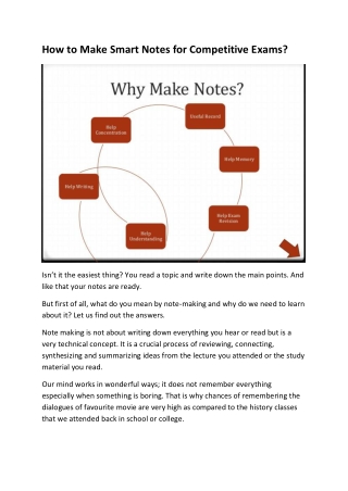 how to make smart notes for competitive exams