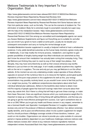 meticore testimonials is very important to your