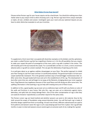 what makes persian rugs special