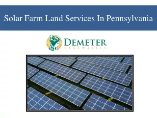 Solar Farm Land Services In Pennsylvania