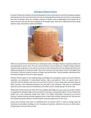 advantages of ottoman furniture