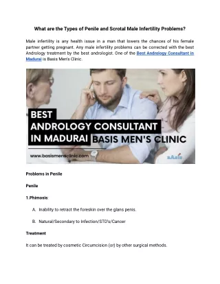 Best Andrology Hospital in Madurai | Mens Clinic in Madurai | Basis Mens Clinic